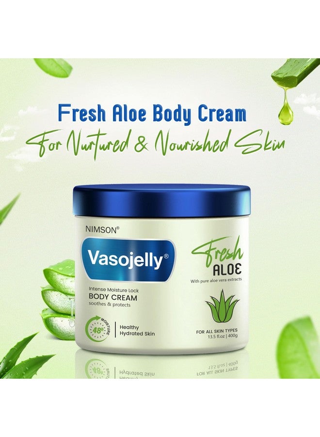 Nimson Vasojelly Fresh Aloe, Face, Hand & Body Cream, With Pure Aloe Vera Extracts, For Healthy & Hydrated Skin, With Intense Moisture Lock - 400g - Image 2