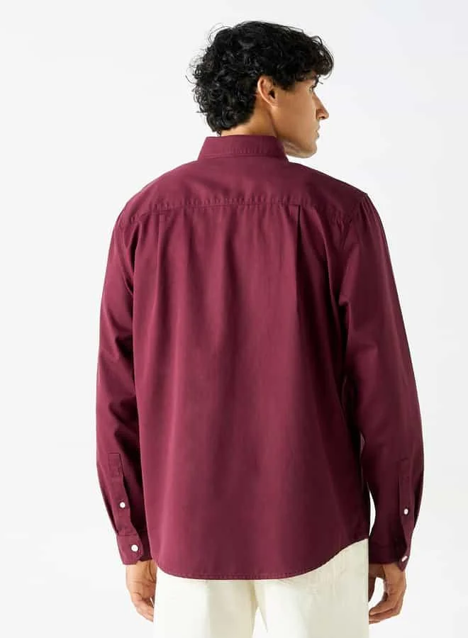 Lee Cooper Lee Cooper Solid Shirt with Pocket and Long Sleeves
