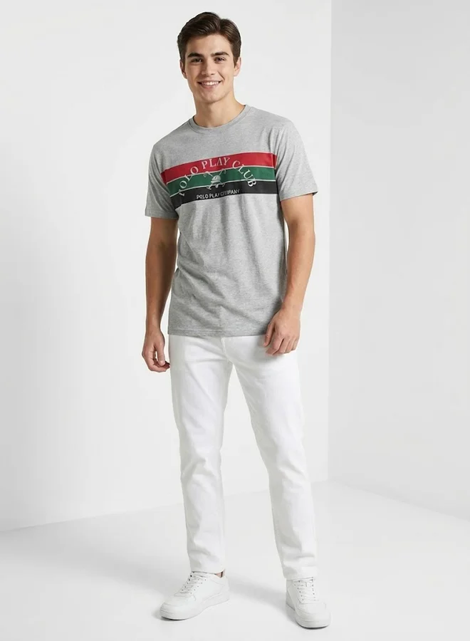 Polo Play Men Graphic Logo Crew Neck T-Shirt