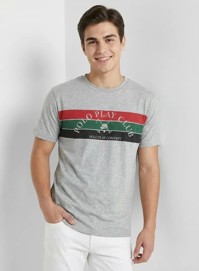 Polo Play Men Graphic Logo Crew Neck T-Shirt