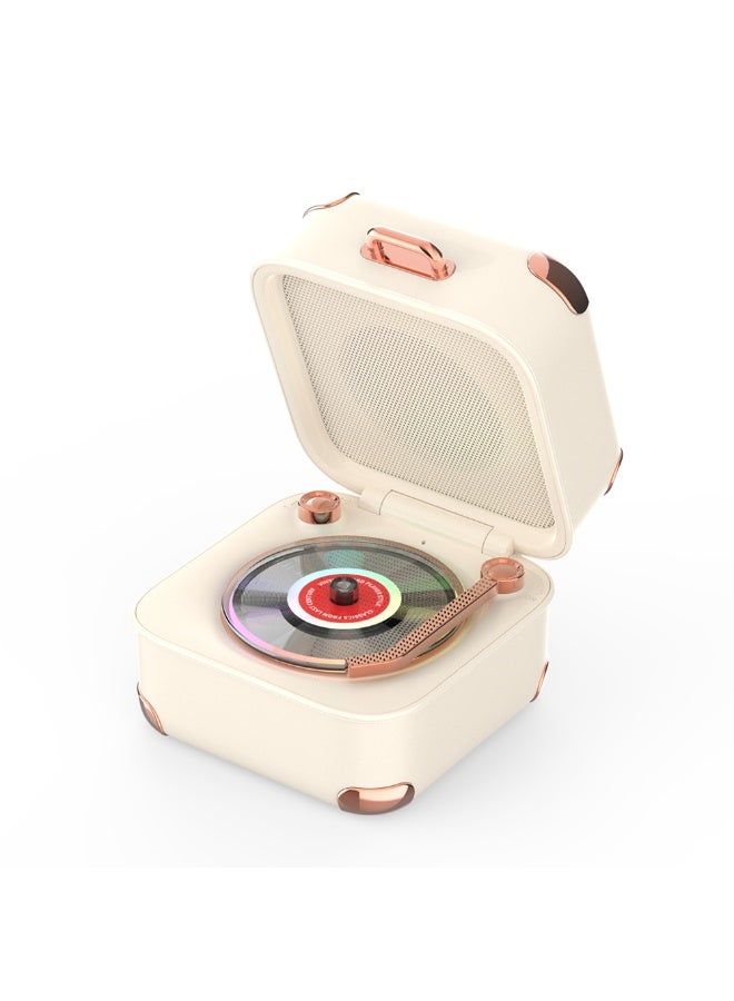 Retro Vintage Portable Bluetooth Gramophone Mini Speaker, Retro Wireless Phonograph Small Speaker Vintage Old Fashion Style with LED Lights Effect, Home Use Accessories Bedroom Desktop Speaker - Image 1