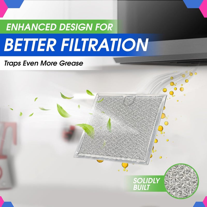 Bagean Microwave Filter replacement 6.81" x 6.34" Fits GE WB02X11534 Samsung DE63-00666A Microwave Grease Filter - Freshens and Filters Kitchen Air Entering the Over-the-Range Oven Stove Fan (4-Pack) - Image 4