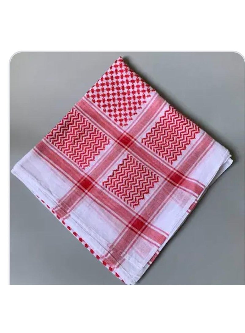 Men Arab Shemagh Scarf Keffiyeh Turban Saudi Arabian Mens Head Scarf Desert Shawl Muslim Head Wrap Shemagh Turban Headband Arab Bandana Non Slip Large Arab Headscarf Hijab Head Cover for Men - Image 1