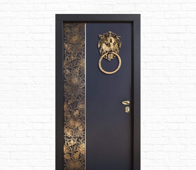 DEVDECOR Antique Brass Ring Door Knocker – Vintage Round Handle with Textured Grip for Main Door, Gate, or Cabinet – Classic Decorative Hardware (7x4 inch) - Image 5