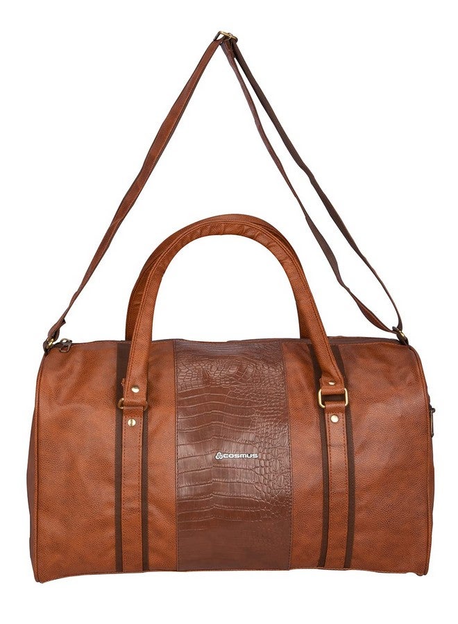 COSMUS Cabin Size Duffle Bag COSMUS Sailor Pu 30 Litre Stylish Duffle Bag Tan - Polyurethane - Image 2