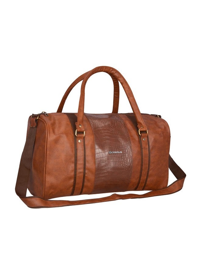 COSMUS Cabin Size Duffle Bag COSMUS Sailor Pu 30 Litre Stylish Duffle Bag Tan - Polyurethane - Image 1
