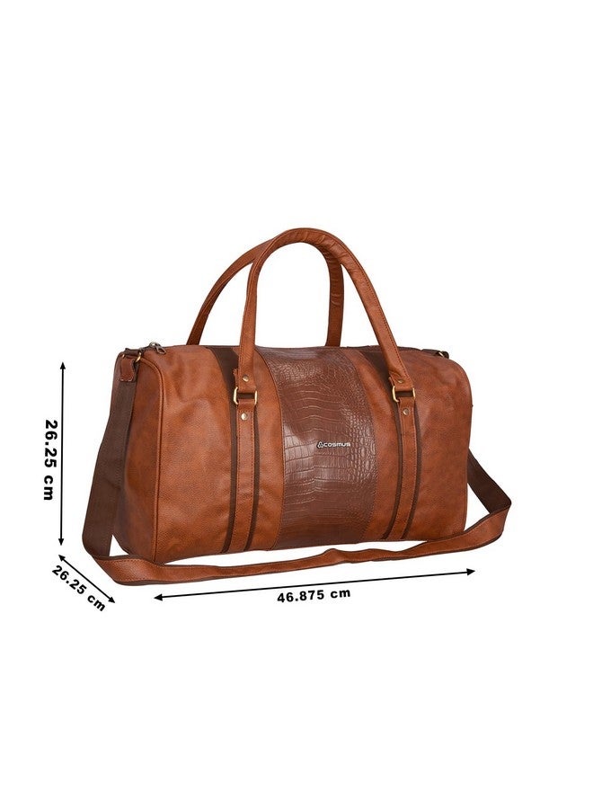 COSMUS Cabin Size Duffle Bag COSMUS Sailor Pu 30 Litre Stylish Duffle Bag Tan - Polyurethane - Image 3