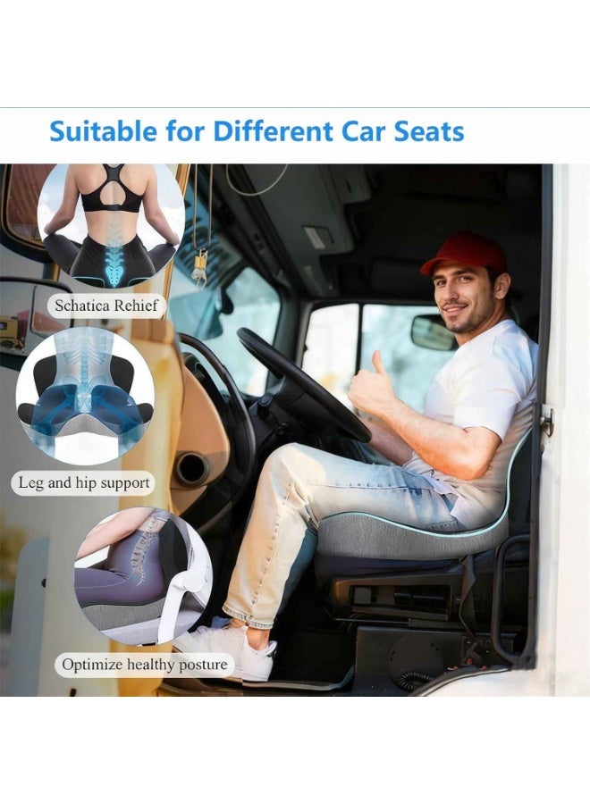 Seat Cushion Lumbar Support Pillow for Office Chair,Breathable,Lightweight,Memory Foam Chair Cushion, Ergonomic Coccyx Cushion for Office Car Driver, Tailbone Pain Relief, Back & Tailbone Support, Removable Cover - Image 5