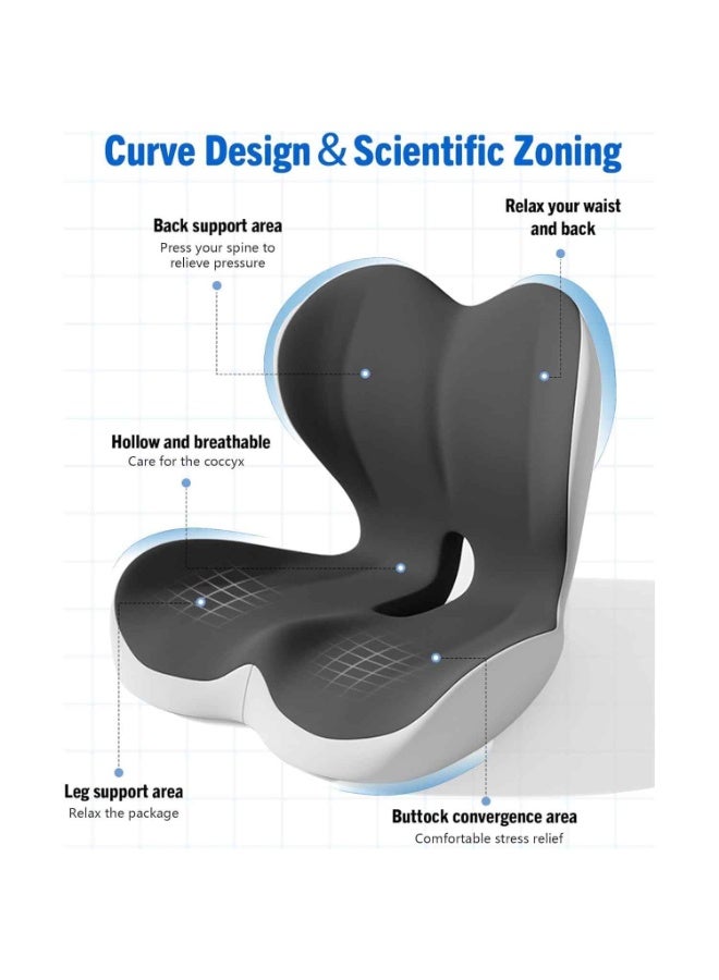 Seat Cushion Lumbar Support Pillow for Office Chair,Breathable,Lightweight,Memory Foam Chair Cushion, Ergonomic Coccyx Cushion for Office Car Driver, Tailbone Pain Relief, Back & Tailbone Support, Removable Cover - Image 4