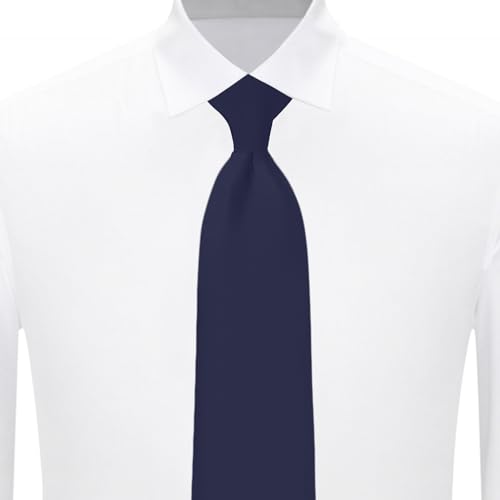 Jacob Alexander ربطة عنق جاكوب ألكسندر الموحدة الصلبة القابلة للتعليق مع فتحات الأزرار - XL 24 بوصة - أزرق داكن - Image 5