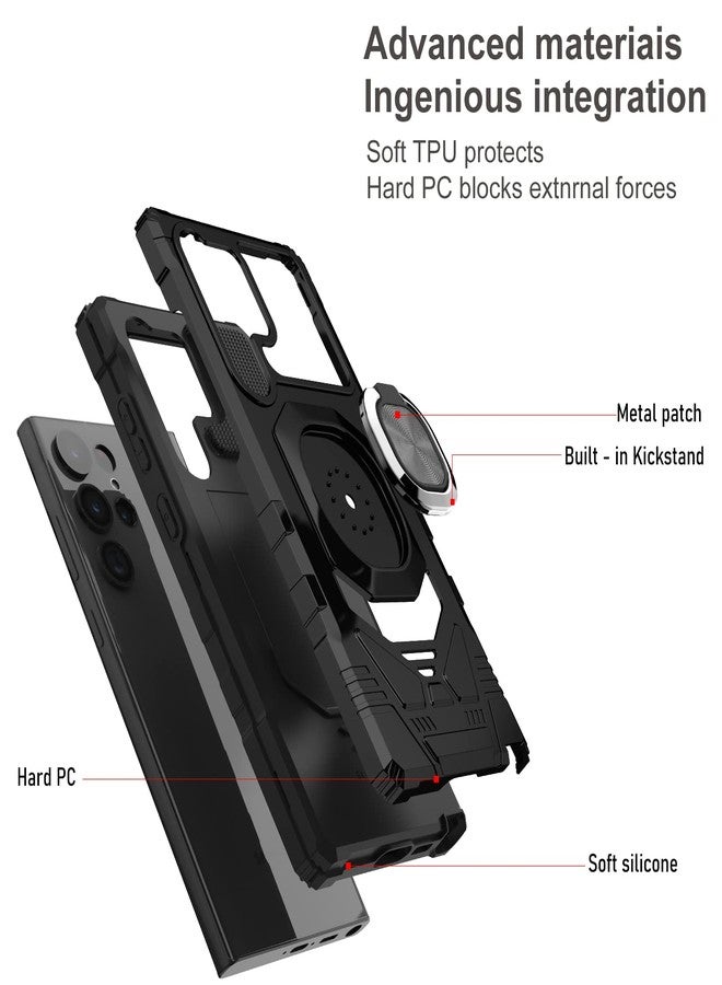 Ailiber Case for Samsung Galaxy S23 Ultra, Samsung S23 Ultra Case with Screen Protector, Ring Kickstand for Magnetic Car Mount, Military Grade, Shockproof Rugged Cell Phone Case for S23Ultra-Black - Image 3