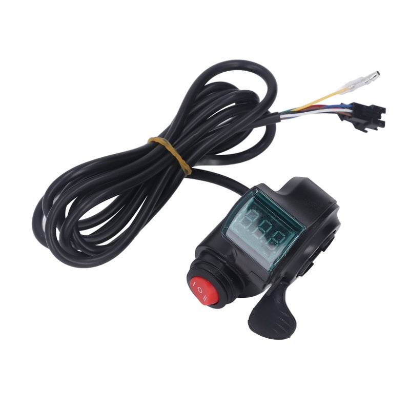 Electric Bike Thumb Throttle 3 Speed Digital Voltage Display Bicycle Hand Accelerator for Mountain Folding Bikes - Image 1