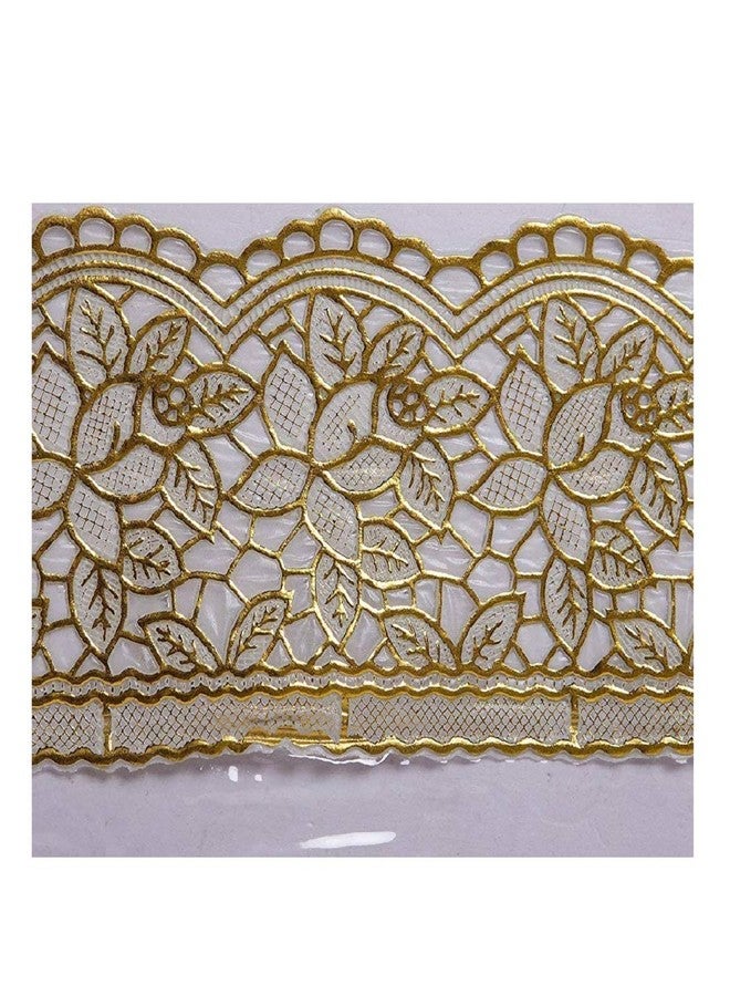 MONKDECOR Classic Transparent 6 Seater Oval Dining Table Cover with Golden LACE (60X90 Inches)(Plastic, Pack of 1) - Image 3