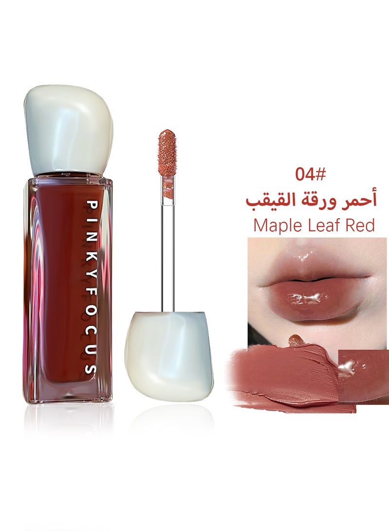 Pinkyfocus أحمر شفاه سائل لامع ومرطب يدوم طويلاً مقاوم للماء غير لاصق، خفيف ونقي، لامع، مناسب للفتيات والنساء، لون شفاه ممتلئ - Image 1