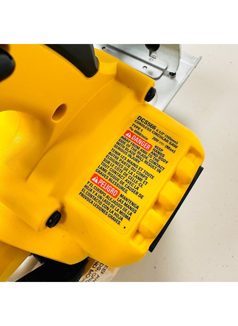DEWALT DEWALT DCS566 20V Circular Saw 20V Cordless Brushless 65 Circular Saw Bare Tool Only Bulk Packed Yellow  - Image 5