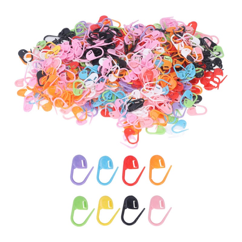Locking Stitch Markers: 1000 Mix Color Plastic Pieces - Multi Purpose Flexible Diy Knitting Accessories for Knitting Crochet Craft Lovers - Image 1