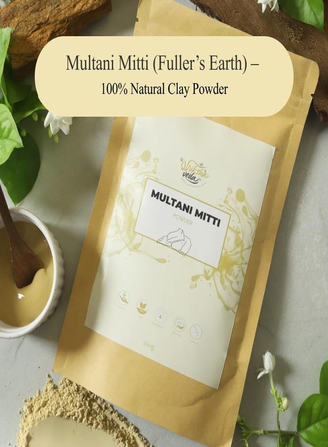 Vriksha Veda Multani Mitti Powder- Pack of 2 (Each 100gm) | Fullers Earth Powder | Face Pack Powder | Vriksha Veda - Image 3
