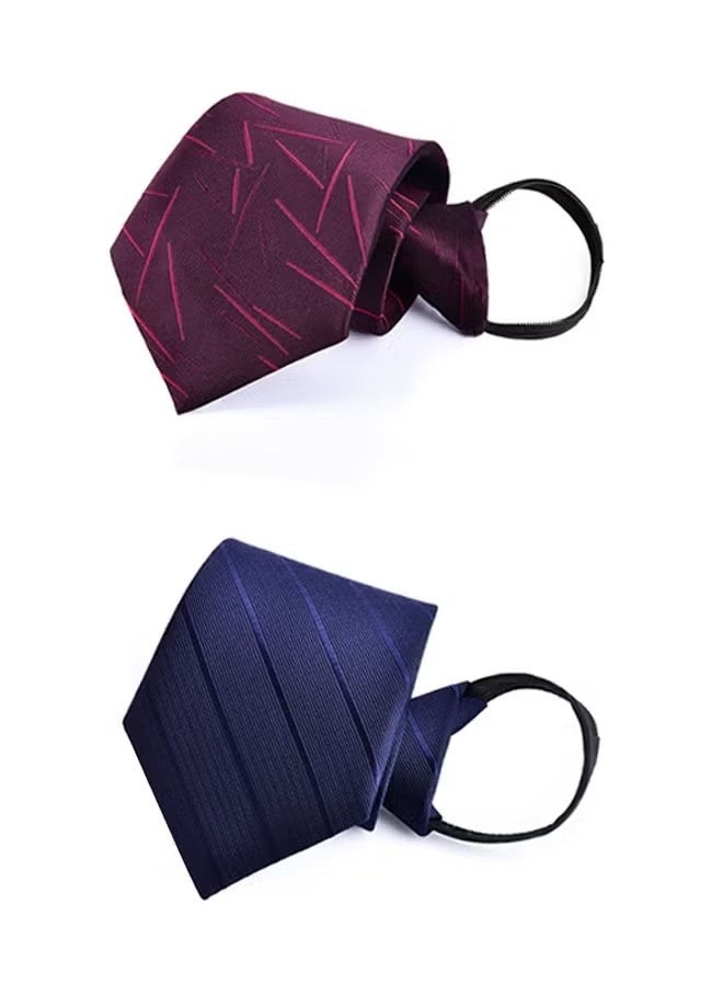 Unewshi 4PCS Zipper Ties Set for Men Adjustable Men's Pretied Neckties Zip on Tie for Men Zipper Skinny Necktie Clip on Slim Tie - Image 5