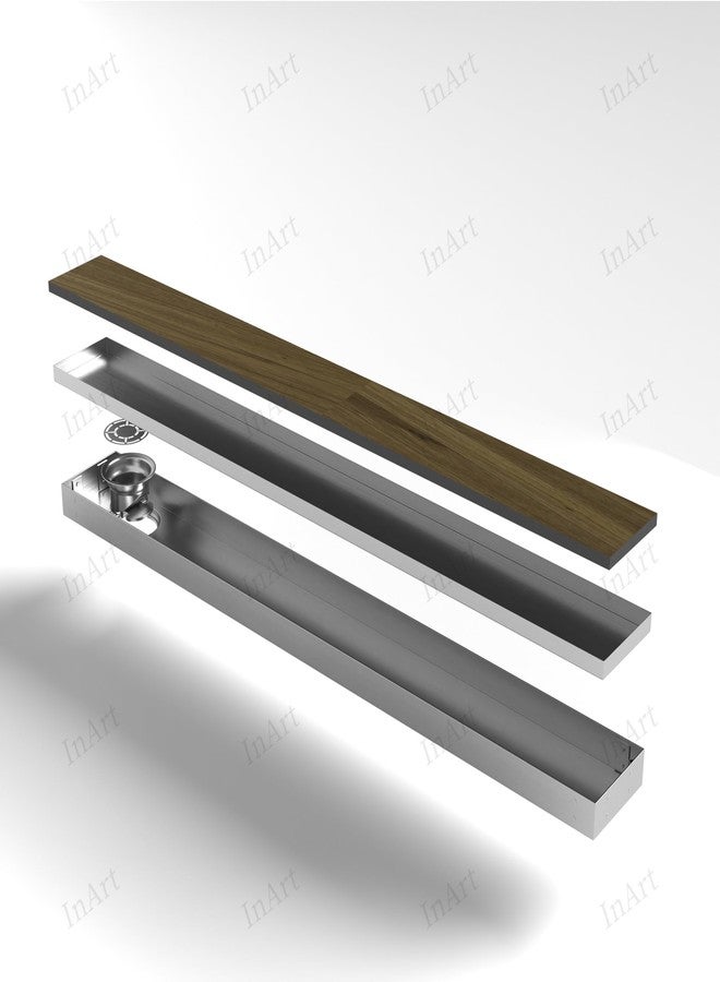 InArt Dual Insert 304 Stainless Steel Invisible Shower Drain Channel (24x4 Inches) | Waste Water Floor Drain Jali for 13mm Tile with Trap - 5 Year Warranty - Image 5