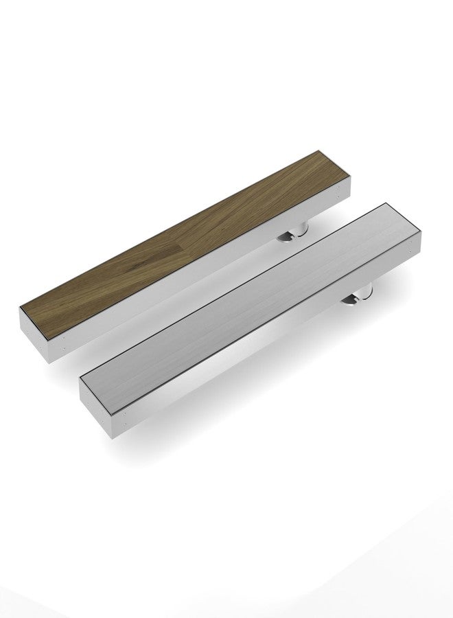 InArt Dual Insert 304 Stainless Steel Invisible Shower Drain Channel (24x4 Inches) | Waste Water Floor Drain Jali for 13mm Tile with Trap - 5 Year Warranty - Image 1