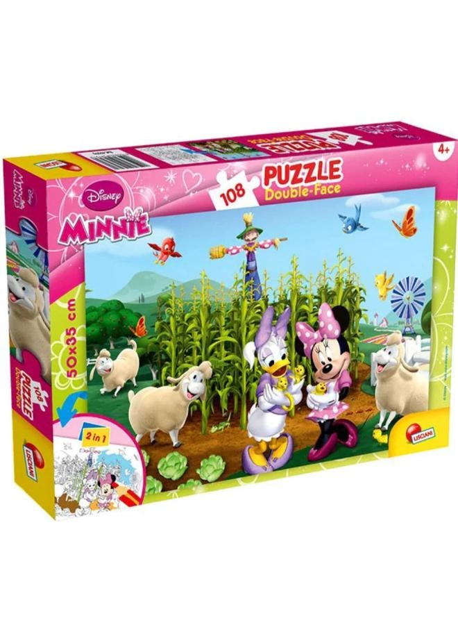 Lisciani Minnie Mouse Double-Face Puzzle – 108 Pieces - Image 1