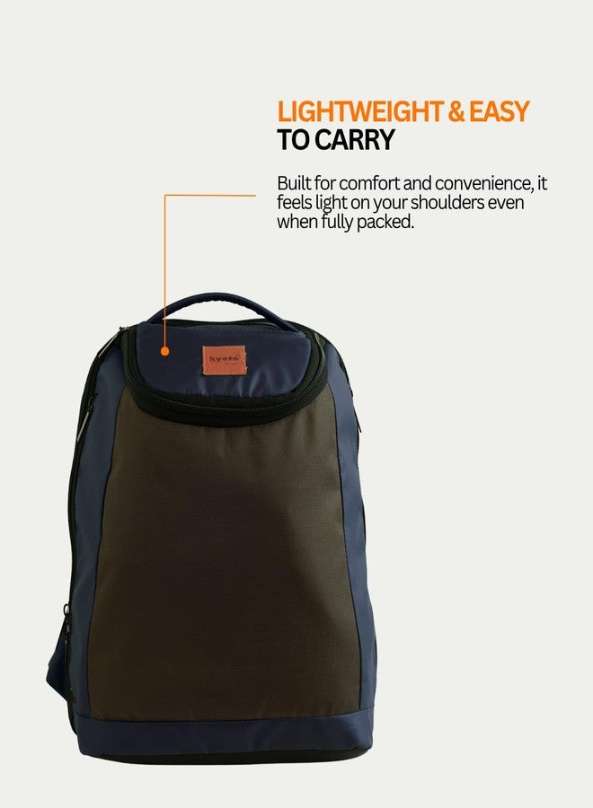 Kyoto 14 Ltr Wayfarer Laptop Backpack | Padded Protection | Unisex | Cross Body | Fits Upto 14inch Laptop | Water Resistant | Stylish Carry-on Bag for Men & Women (Navy Blue) - Image 2