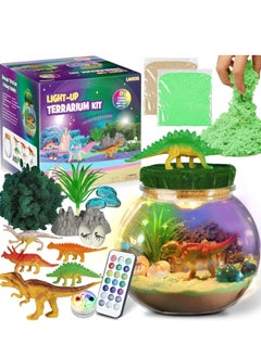 DMG TECH Dinosaur Terrarium Kit, Light Up Terrarium Kit Kids Crafts Toys,DIY Dino Arts and Crafts for Kids Ages 4 5 6 7 8-12 Years Old, Dinosaur Present for Boys Girls  - Image 1