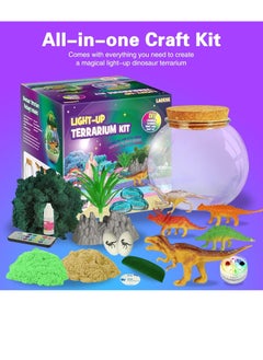 DMG TECH Dinosaur Terrarium Kit, Light Up Terrarium Kit Kids Crafts Toys,DIY Dino Arts and Crafts for Kids Ages 4 5 6 7 8-12 Years Old, Dinosaur Present for Boys Girls  - Image 4