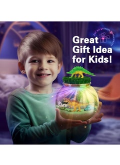DMG TECH Dinosaur Terrarium Kit, Light Up Terrarium Kit Kids Crafts Toys,DIY Dino Arts and Crafts for Kids Ages 4 5 6 7 8-12 Years Old, Dinosaur Present for Boys Girls  - Image 5