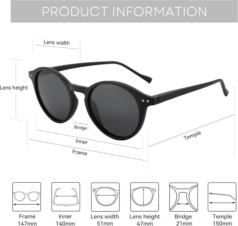 ZENOTTIC Polarized Round Sunglasses - Stylish Retro Classic Eyewear for Men and Women - Image 4
