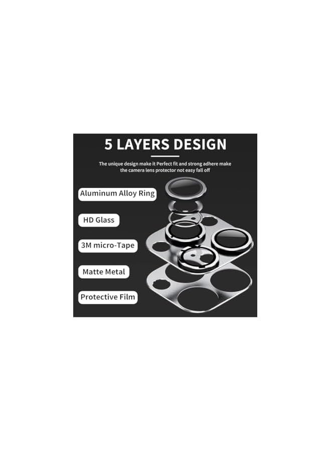 بروماس واقي عدسة الكاميرا iPhone 15 Pro Max/ 15 Pro مع حلقة كاميرا من الزجاج المقوى 9H لوحة معدنية مضادة للخدش [حماية من السقوط]، غطاء كاميرا صديق للحافظة (تيتانيوم أبيض) - Image 4