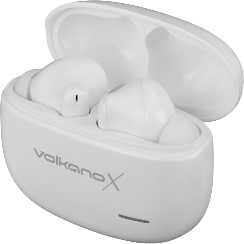 Volkano SoundWave True Wireless Earbuds with Bluetooth V5.2 and Noise Reduction - White - Image 1