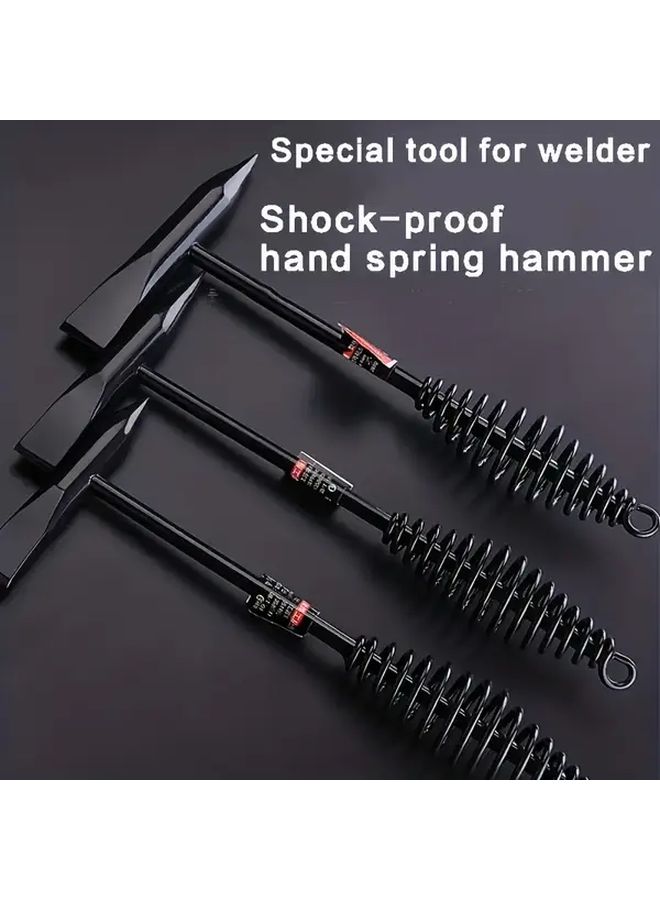 1pc High Carbon Steel Welding Chipper Hammer 300g With Spring Handle Rust Removal Tool For Welders Metalworking - Image 4