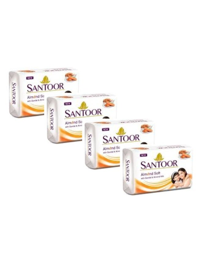 Santoor, Sandal & Almond Milk Skin Softening Soap 125g X 4Pcs - Image 2