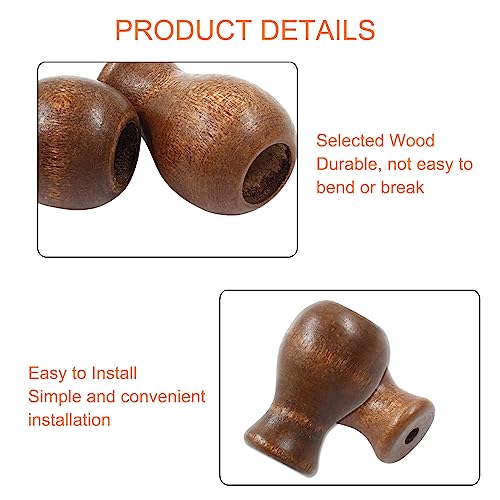 LifCratms 6Pcs Wood Pull Cord Tassels, Brown Wooden Window Blind Cord Knobs Drops Pull End Hanging Ball Pulls for Blinds Pull Cords, Roman Shades Curtain Crafts - Image 4