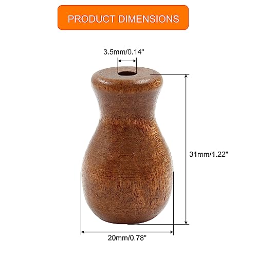 LifCratms 6Pcs Wood Pull Cord Tassels, Brown Wooden Window Blind Cord Knobs Drops Pull End Hanging Ball Pulls for Blinds Pull Cords, Roman Shades Curtain Crafts - Image 2