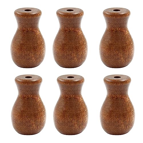 LifCratms 6Pcs Wood Pull Cord Tassels, Brown Wooden Window Blind Cord Knobs Drops Pull End Hanging Ball Pulls for Blinds Pull Cords, Roman Shades Curtain Crafts - Image 5