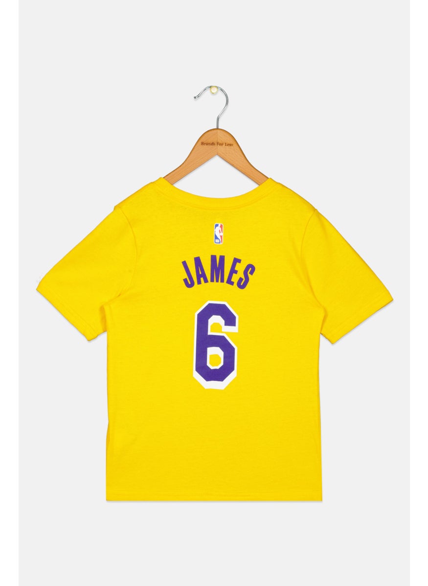 Nike - Nike X NBA Kids Boy Lakers Short Sleeve Outdoor T-Shirt, Yellow - Image 1