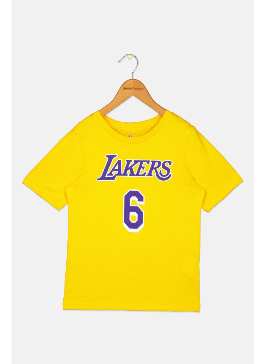Nike - Nike X NBA Kids Boy Lakers Short Sleeve Outdoor T-Shirt, Yellow - Image 1