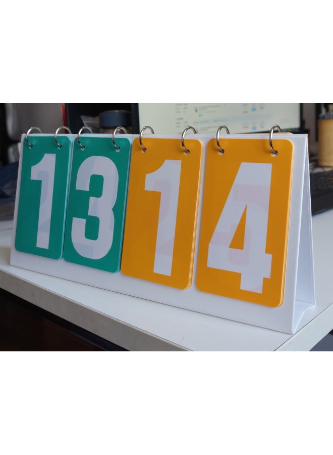 Generic Competition Scoreboard Double-color Scoring Board Two-color Basketball Football Volleyball Scoreboard Number Floor Sticker-Specifications:Waterproof Four-digit Green And Yellow Two-color Scoreboard - Image 1