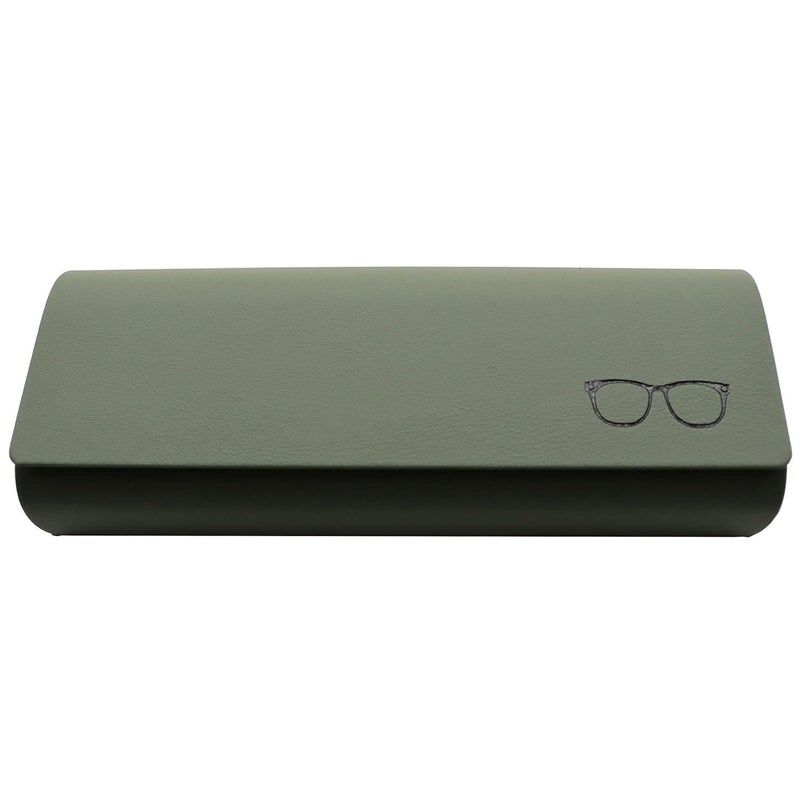 EastyGold Olive Green Hard PU Leather Eyeglasses Case for Most Eye Glasses and Sunglasses - Image 1