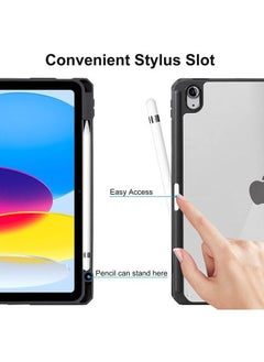 LCYLJGY Case for iPad (A16) 11th 11 inch 2025/iPad 10th 10.9 inch 2022 Clear Transparent Back Shell with Pencil Holder, Auto Sleep/Wake Case Cover for iPad 10th 10.9inch 2022/iPad 11th 11inch 2025  - Image 5