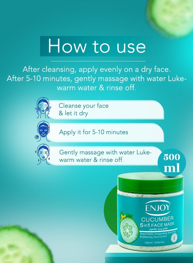 إنجوي ماسك إنجوي 5 في 1 لتفتيح الوجه والجسم بالخيار – ترطيب وتغذية عميقة - Image 2