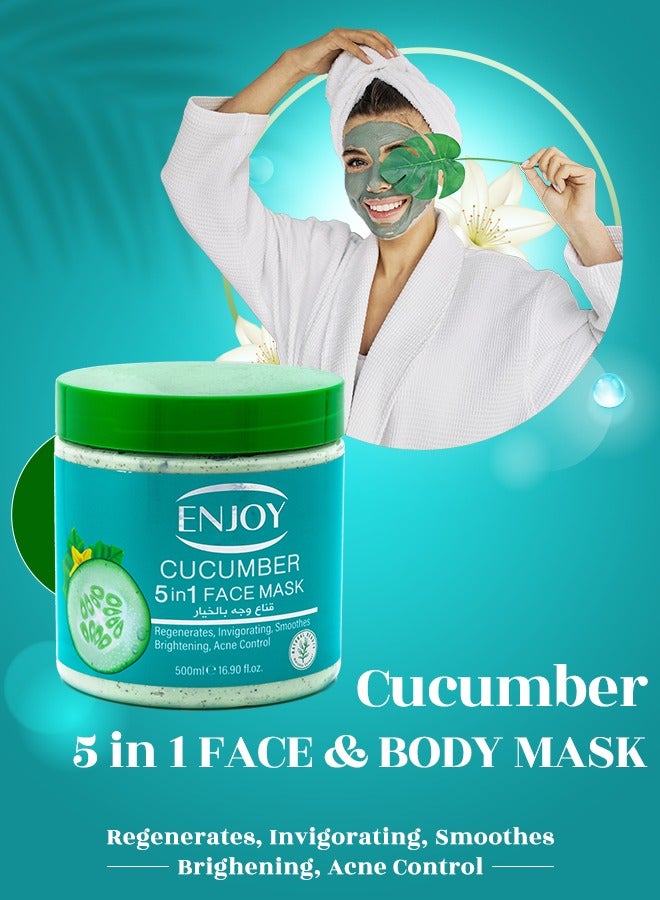 إنجوي ماسك إنجوي 5 في 1 لتفتيح الوجه والجسم بالخيار – ترطيب وتغذية عميقة - Image 4