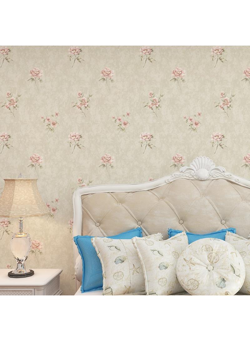 الأزرق جي دبليو خلفيات الزهور الريفية 3D بسيطة تنطبق على غرف النوم وغرف المعيشة والفنادق وصالونات التجميل وردة دافئة الجميلة قمع خلفيات - Image 1