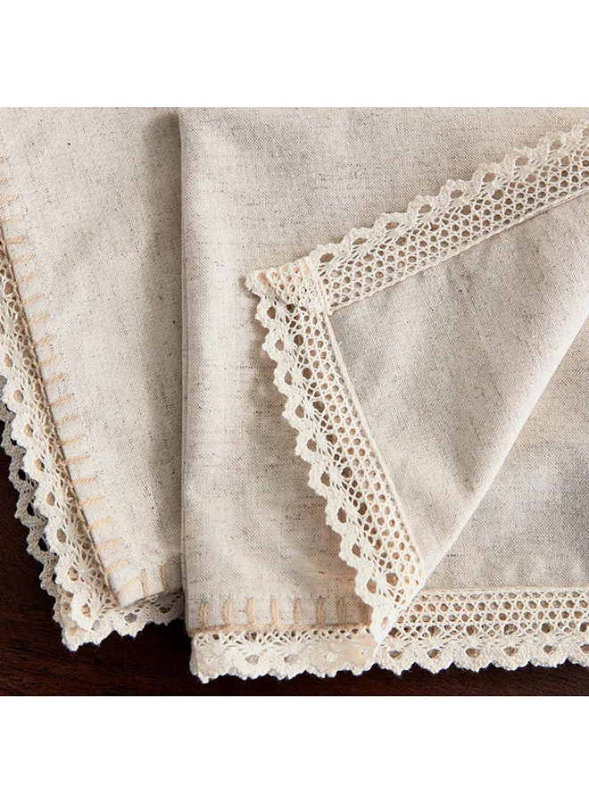 Home Box Naturio 2-Piece Lace Natural Napkin Set 40 x 40 cm