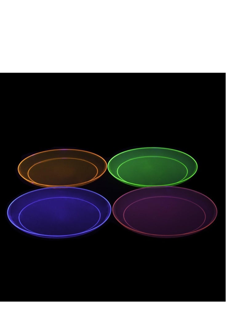 Party Essentials Hard Plastic 6-Inch Round Party/Dessert Plates, Assorted Neon, 40-Count - Image 3