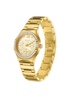 ECSTACY Ecstacy Women's 6P29 Movement Watch, Multi Function Display and Stainless Steel Strap - E23608-GBGMC, Gold  - Image 2
