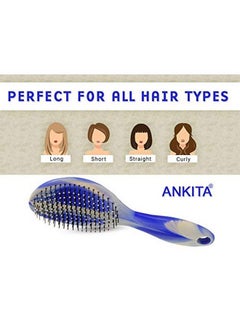 Ankita Printed Hair Brush With Nylon Bristle Allpurpose Colors May Vary (A14 Print) By Chhavi Creation  - Image 5