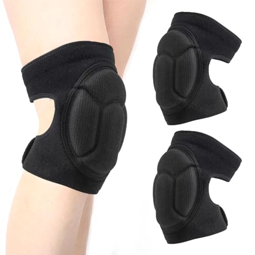 Trasylph Knee Pads, Work Thick Foam Knee Pads Work Anti Slip Collision Avoidance Knee Pads for Gardening Construction Cleaning Flooring Men Women(COLOR:Black) - Image 1